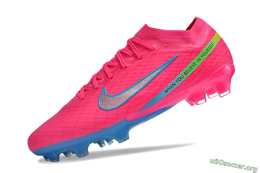 Nike Air Zoom Mercurial Vapor 15 Elite FG Football Boots - Pink/Silver/Blue 5