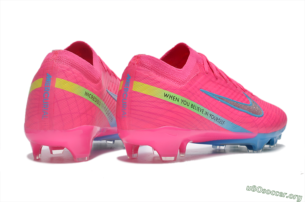 Nike Air Zoom Mercurial Vapor 15 Elite FG Football Boots - Pink/Silver/Blue 6