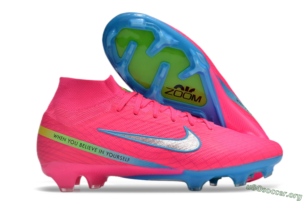 Nike Air Zoom Mercurial Superfly 9 Elite FG Football Boots - Pink/Silver/Blue 2