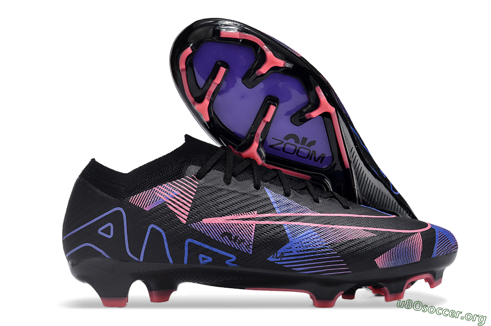 Nike Air Zoom Mercurial Vapor 15 Elite FG Football Boots - Black/Purple/Pink 2