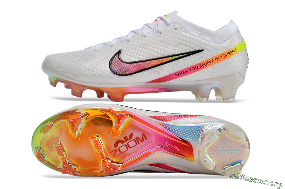 Nike Air Zoom Mercurial Vapor 15 Elite FG Football Boots - White/Pink/Black/Yellow/Gold 1