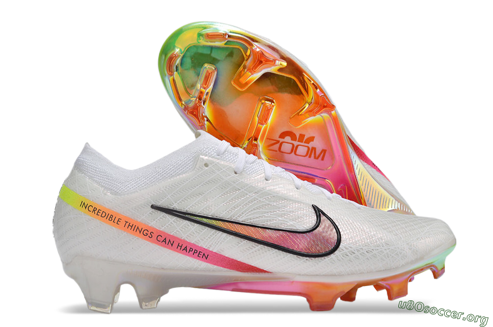 Nike Air Zoom Mercurial Vapor 15 Elite FG Football Boots - White/Pink/Black/Yellow/Gold 2