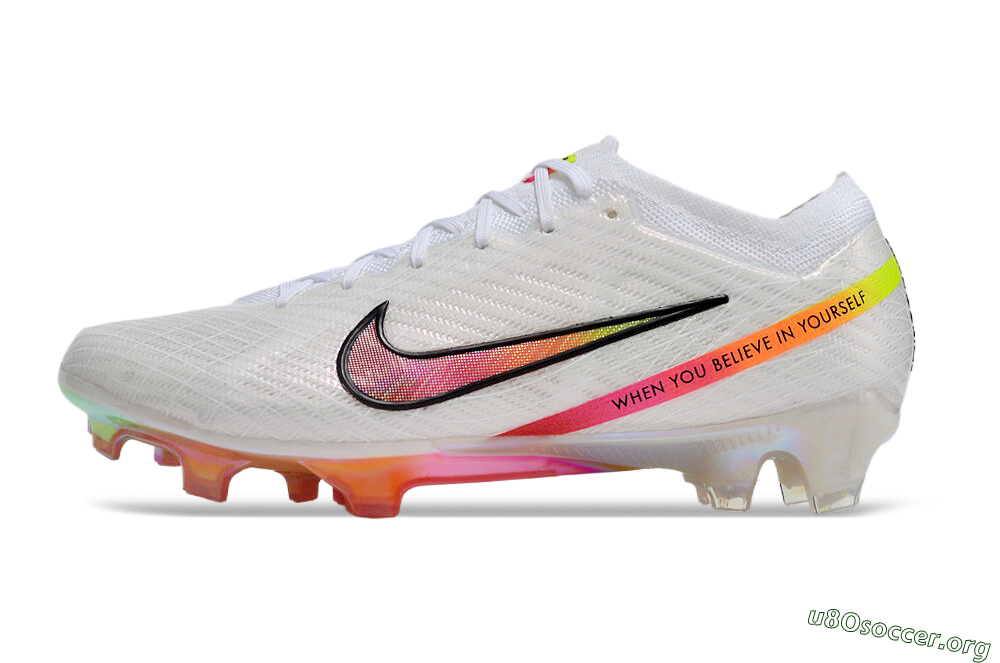 Nike Air Zoom Mercurial Vapor 15 Elite FG Football Boots - White/Pink/Black/Yellow/Gold 3