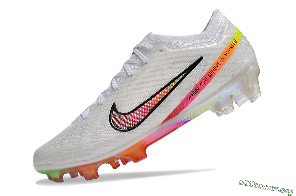 Nike Air Zoom Mercurial Vapor 15 Elite FG Football Boots - White/Pink/Black/Yellow/Gold 5