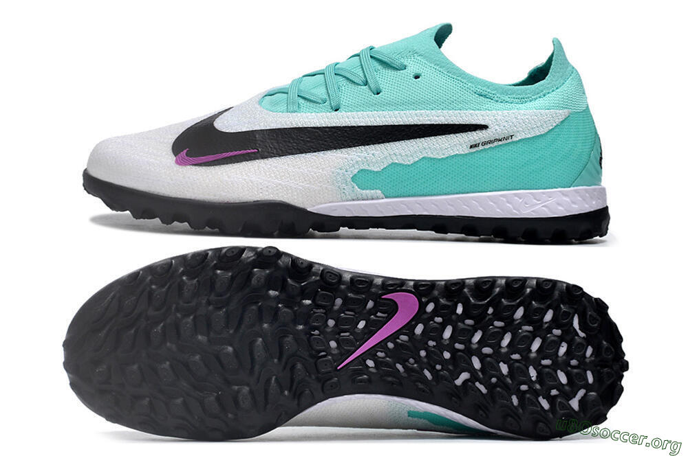 Nike Phantom GX Elite TF Football Shoes - White/Jade/Black/Purple 1