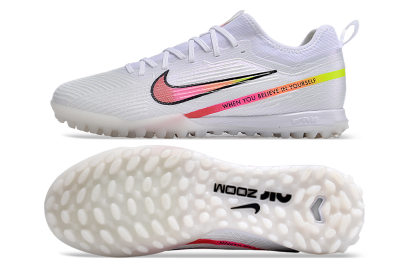 Nike Air Zoom Mercurial Vapor 15 Pro TF Football Shoes - White/Pink/Black/Yellow