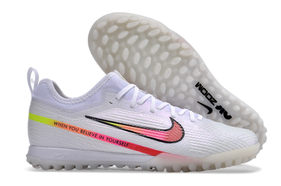 Nike Air Zoom Mercurial Vapor 15 Pro TF Football Shoes - White/Pink/Black/Yellow