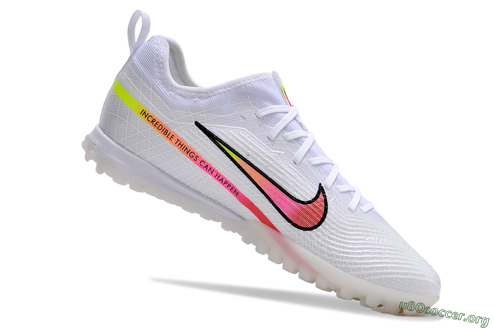 Nike Air Zoom Mercurial Vapor 15 Pro TF Football Shoes - White/Pink/Black/Yellow 4