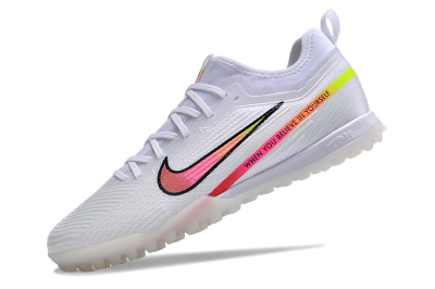 Nike Air Zoom Mercurial Vapor 15 Pro TF Football Shoes - White/Pink/Black/Yellow
