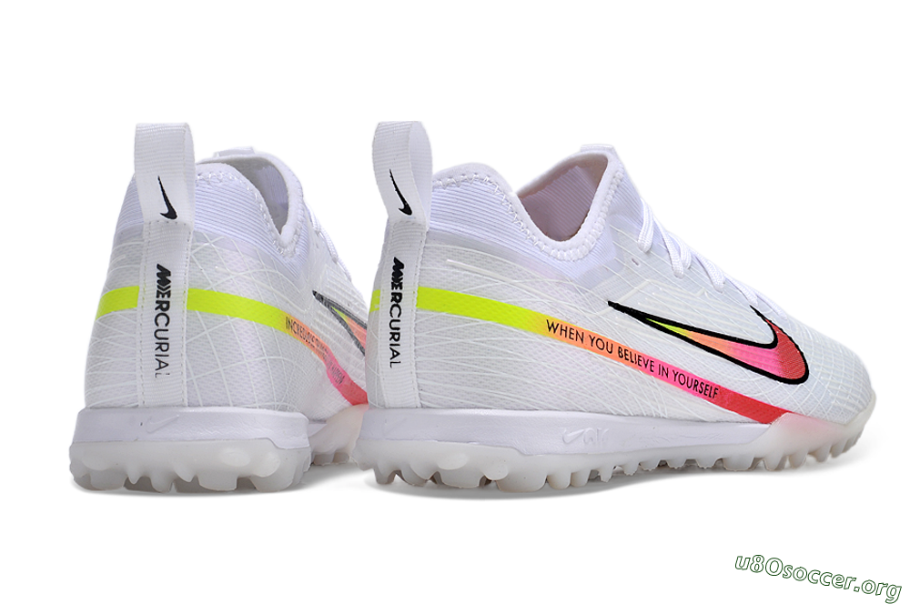 Nike Air Zoom Mercurial Vapor 15 Pro TF Football Shoes - White/Pink/Black/Yellow 6