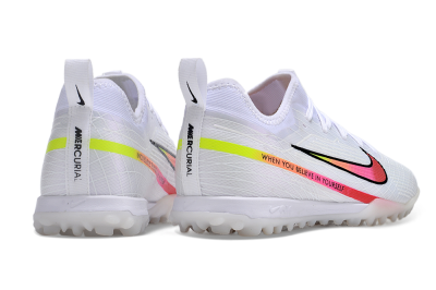 Nike Air Zoom Mercurial Vapor 15 Pro TF Football Shoes - White/Pink/Black/Yellow
