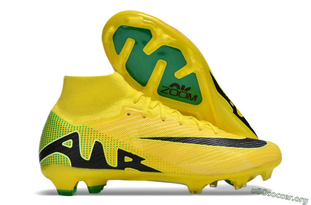 Nike Air Zoom Mercurial Superfly 9 Elite FG Football Boots - Yellow/Black/Green 2