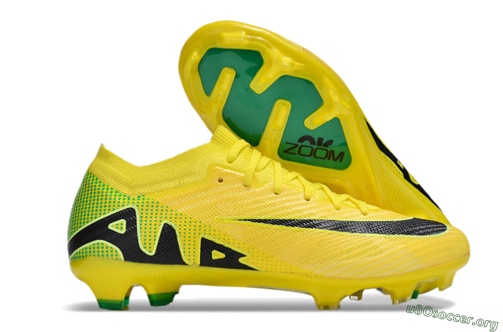 Nike Air Zoom Mercurial Vapor 15 Elite FG Football Boots - Yellow/Black/Green 2