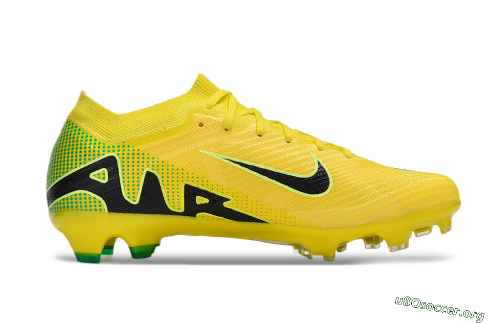 Nike Air Zoom Mercurial Vapor 15 Elite FG Football Boots - Yellow/Black/Green 5