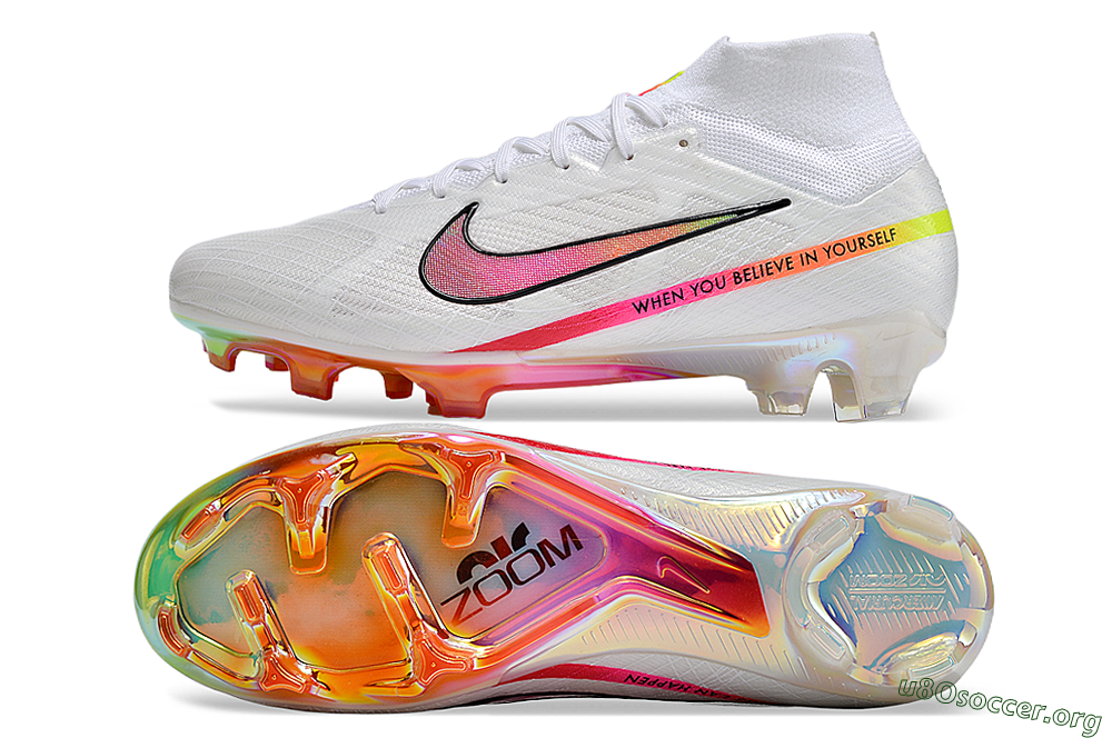 Nike Air Zoom Mercurial Superfly 9 Elite FG Football Boots - White/Pink/Black/Yellow/Gold 1