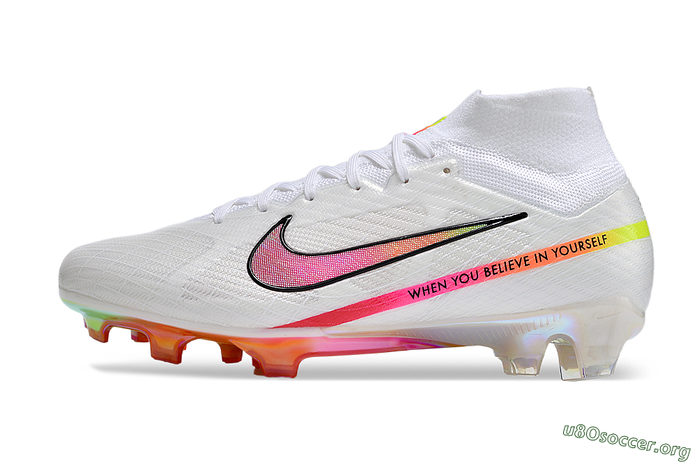 Nike Air Zoom Mercurial Superfly 9 Elite FG Football Boots - White/Pink/Black/Yellow/Gold 3