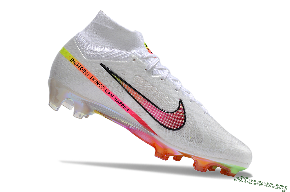 Nike Air Zoom Mercurial Superfly 9 Elite FG Football Boots - White/Pink/Black/Yellow/Gold 4