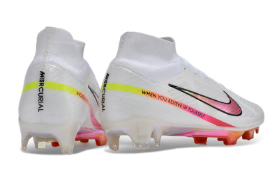 Nike Air Zoom Mercurial Superfly 9 Elite FG Football Boots - White/Pink/Black/Yellow/Gold