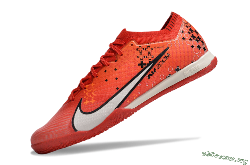 Nike Air Zoom Mercurial Vapor 15 Elite IC Football Shoes - Red/White/Black 5