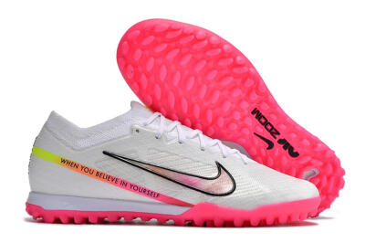 Nike Air Zoom Mercurial Vapor 15 Elite TF Football Shoes - White/Pink/Black/Yellow
