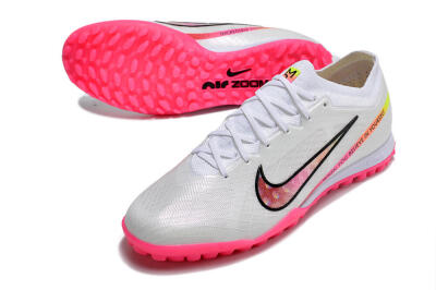Nike Air Zoom Mercurial Vapor 15 Elite TF Football Shoes - White/Pink/Black/Yellow