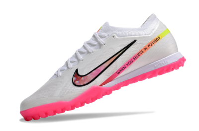 Nike Air Zoom Mercurial Vapor 15 Elite TF Football Shoes - White/Pink/Black/Yellow