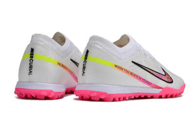 Nike Air Zoom Mercurial Vapor 15 Elite TF Football Shoes - White/Pink/Black/Yellow