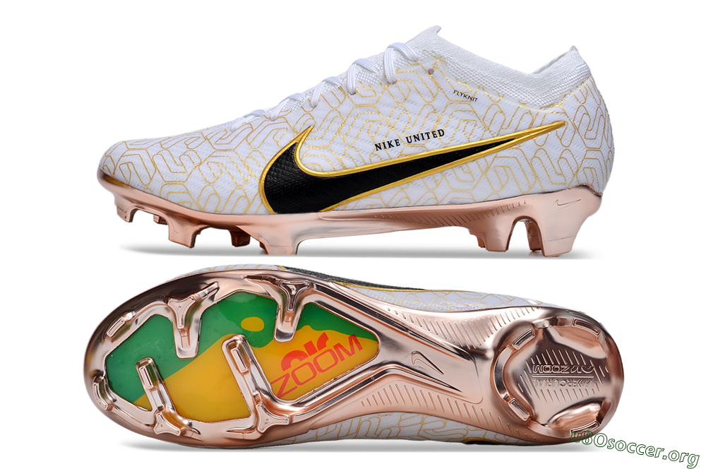 Nike Air Zoom Mercurial Vapor 15 Elite FG Football Boots - White/Gold/Black 1