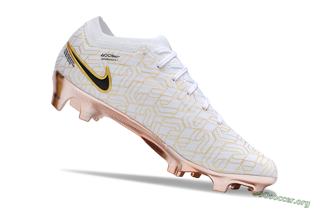Nike Air Zoom Mercurial Vapor 15 Elite FG Football Boots - White/Gold/Black 4