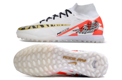 Nike Air Zoom Mercurial Superfly 9 Elite TF Football Shoes - White/Red/Gold