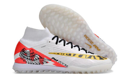 Nike Air Zoom Mercurial Superfly 9 Elite TF Football Shoes - White/Red/Gold