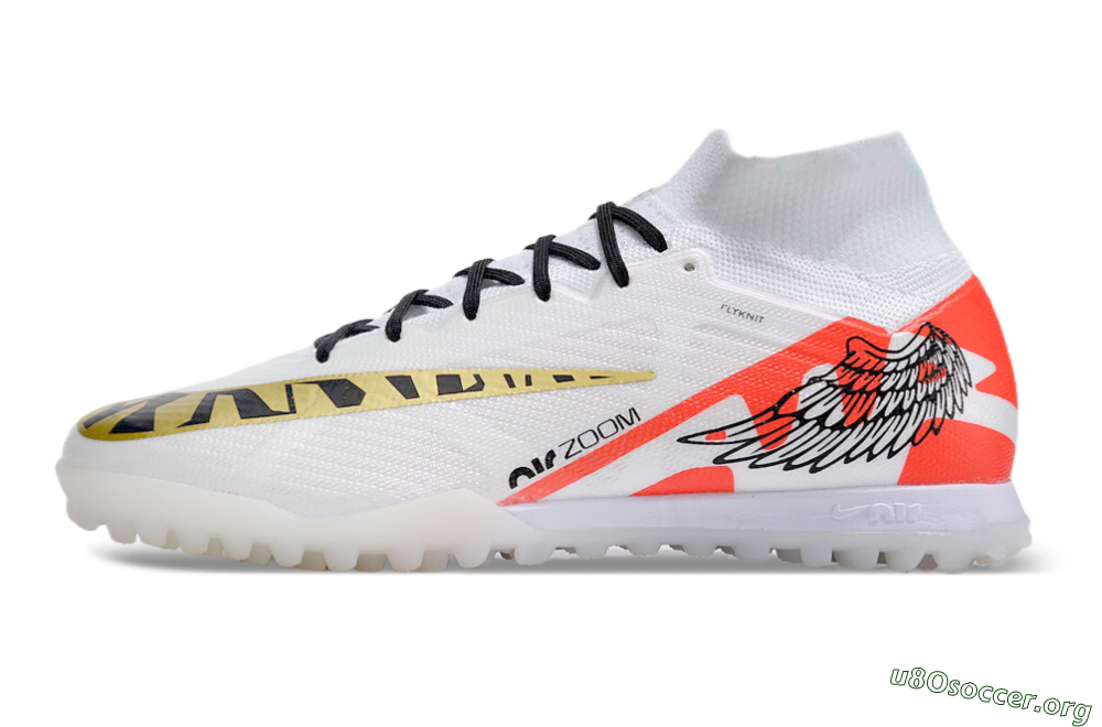 Nike Air Zoom Mercurial Superfly 9 Elite TF Football Shoes - White/Red/Gold 3