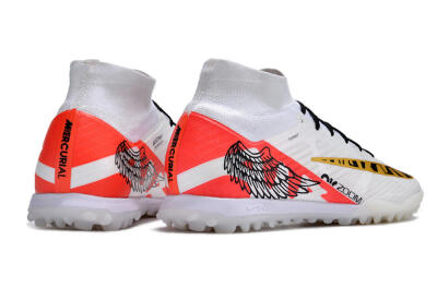 Nike Air Zoom Mercurial Superfly 9 Elite TF Football Shoes - White/Red/Gold