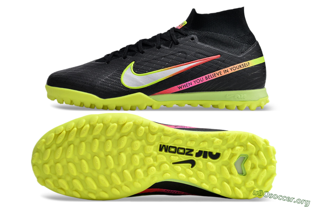 Nike Air Zoom Mercurial Superfly 9 Elite TF Football Shoes - Black/Silver/Green/Red 1