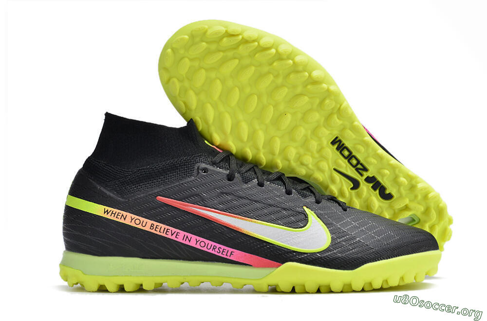 Nike Air Zoom Mercurial Superfly 9 Elite TF Football Shoes - Black/Silver/Green/Red 2