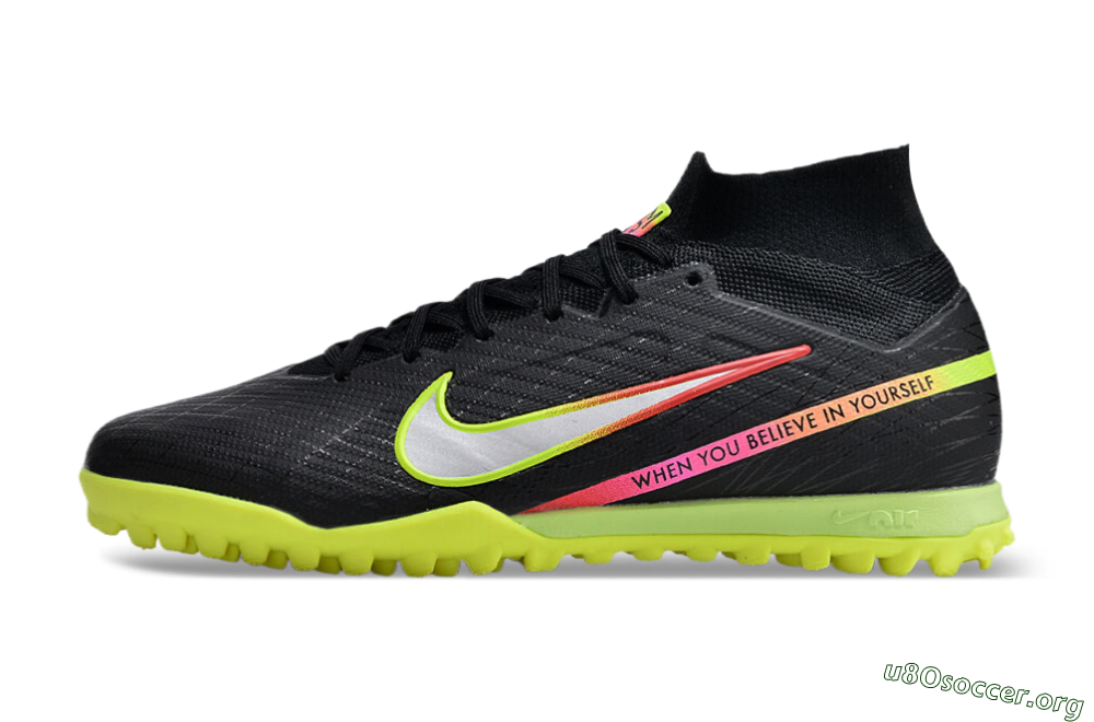 Nike Air Zoom Mercurial Superfly 9 Elite TF Football Shoes - Black/Silver/Green/Red 3