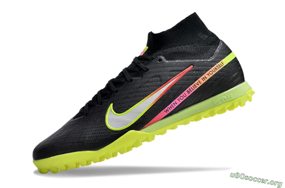 Nike Air Zoom Mercurial Superfly 9 Elite TF Football Shoes - Black/Silver/Green/Red 5