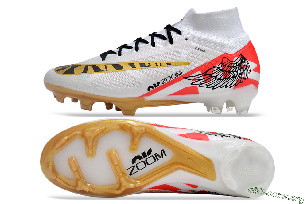 Nike Air Zoom Mercurial Superfly 9 Elite FG Football Boots - White/Gold/Black/Red 1