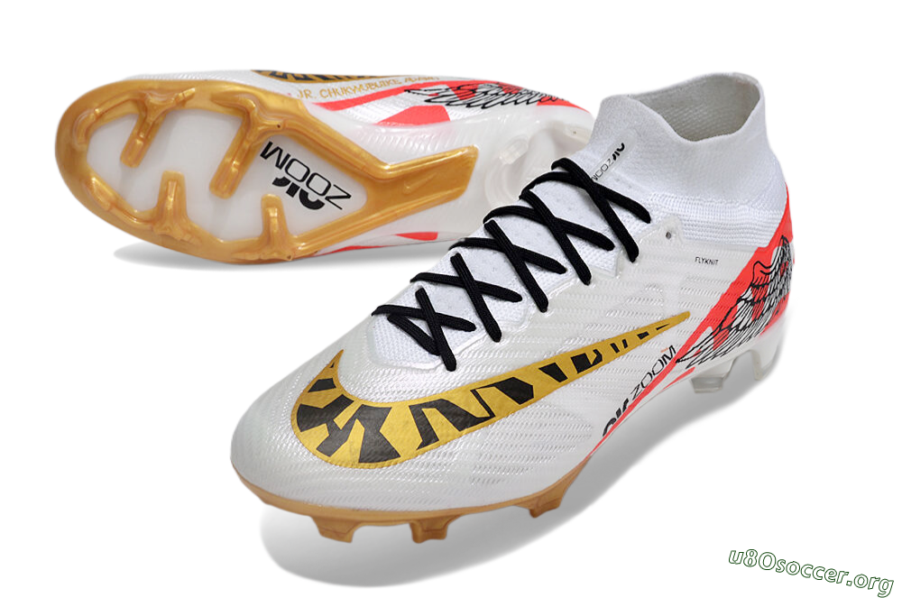 Nike Air Zoom Mercurial Superfly 9 Elite FG Football Boots - White/Gold/Black/Red 0