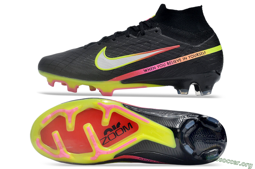 Nike Air Zoom Mercurial Superfly 9 Elite FG Football Boots - Black/Silver/Green/Red 1