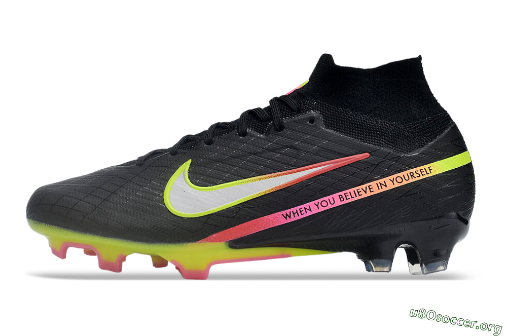 Nike Air Zoom Mercurial Superfly 9 Elite FG Football Boots - Black/Silver/Green/Red 3