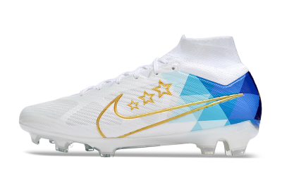 Nike Air Zoom Mercurial Superfly 9 Elite FG Football Boots - White/Blue/Gold