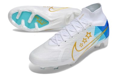 Nike Air Zoom Mercurial Superfly 9 Elite FG Football Boots - White/Blue/Gold