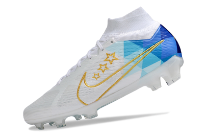 Nike Air Zoom Mercurial Superfly 9 Elite FG Football Boots - White/Blue/Gold
