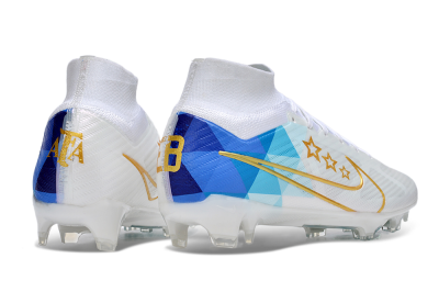 Nike Air Zoom Mercurial Superfly 9 Elite FG Football Boots - White/Blue/Gold
