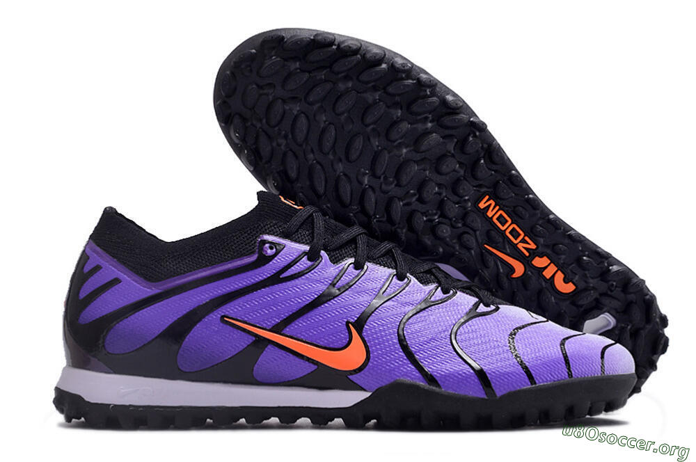 Nike Air Zoom Mercurial Vapor 15 Elite TF Football Shoes - Purple/Black/Orange 2