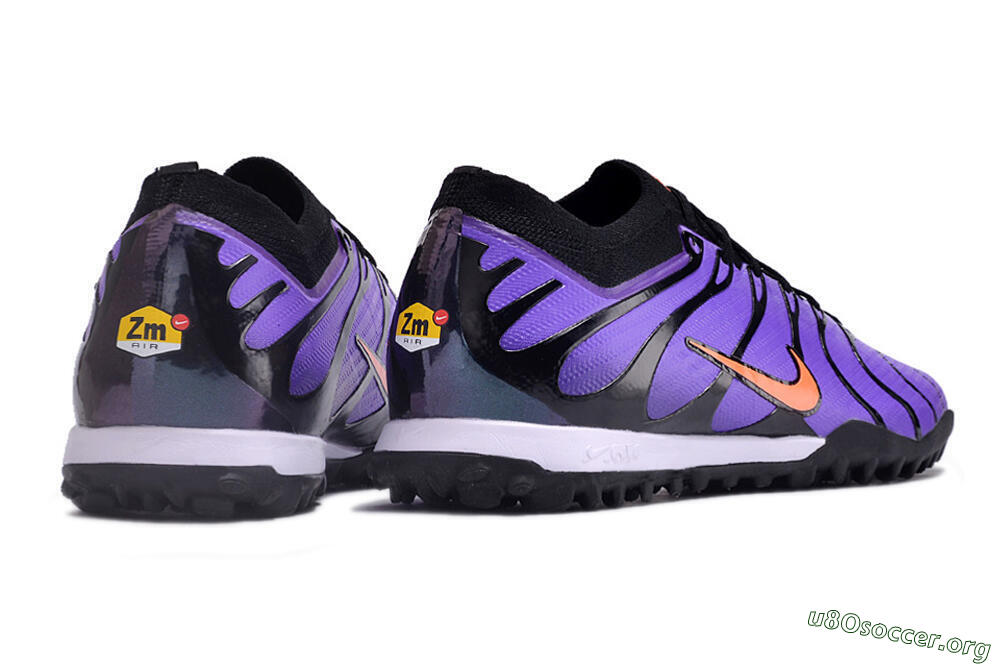 Nike Air Zoom Mercurial Vapor 15 Elite TF Football Shoes - Purple/Black/Orange 6