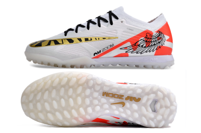 Nike Air Zoom Mercurial Vapor 15 Elite TF Football Shoes - White/Red/Gold