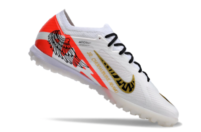 Nike Air Zoom Mercurial Vapor 15 Elite TF Football Shoes - White/Red/Gold