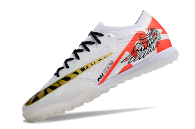 Nike Air Zoom Mercurial Vapor 15 Elite TF Football Shoes - White/Red/Gold